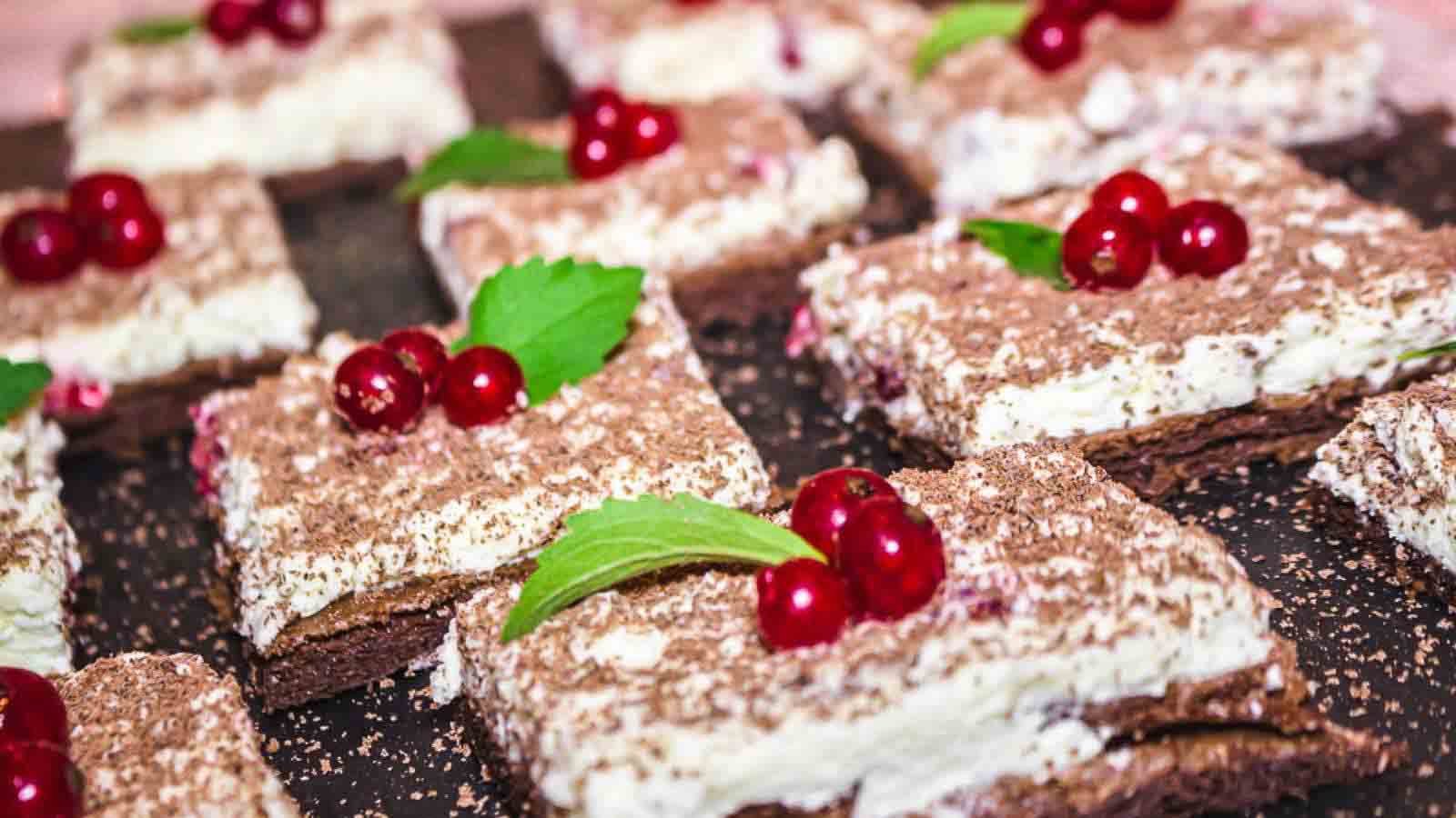 Flourless Chocolate Sheet Cake with berries.