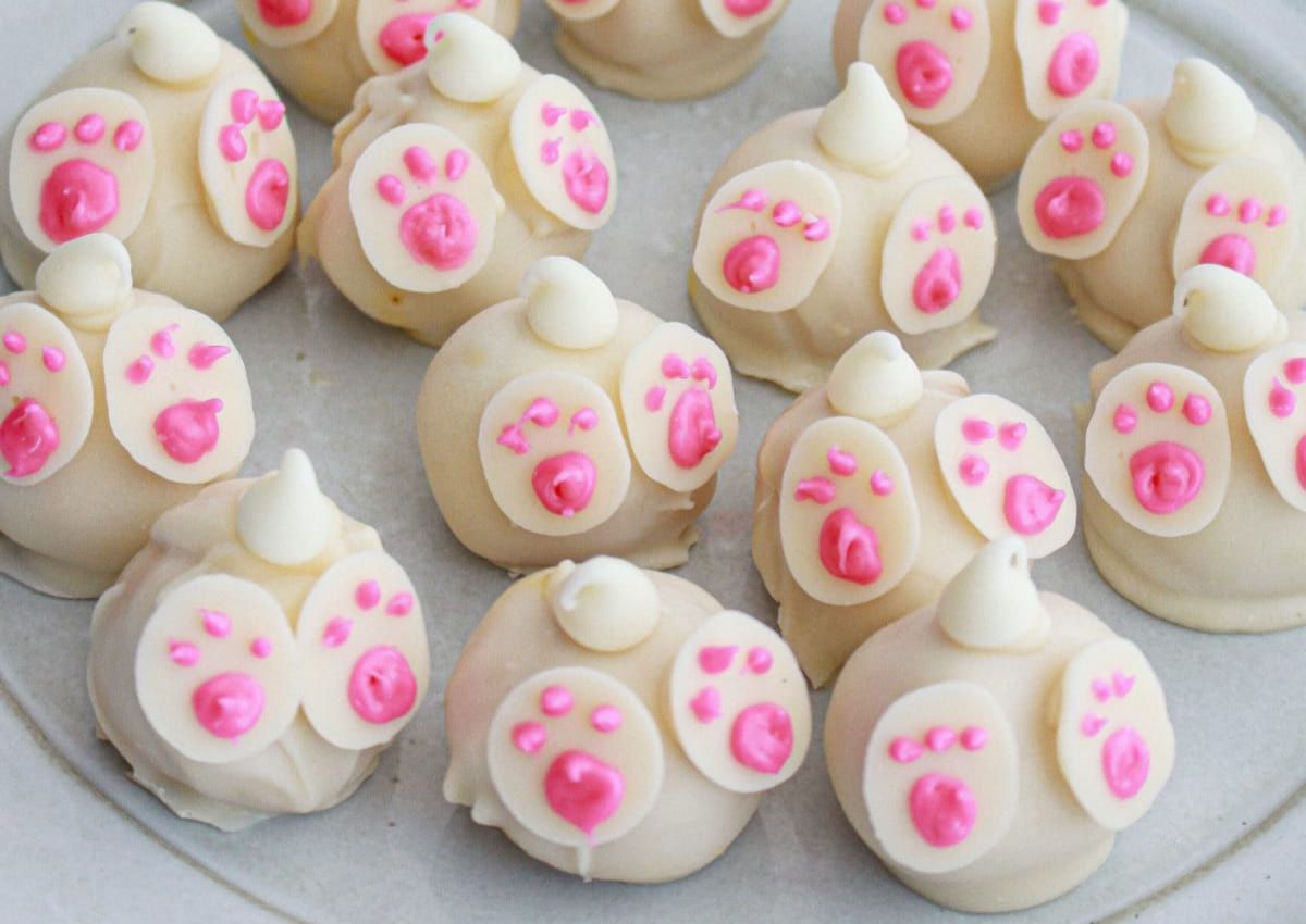 A group of white and pink candies.