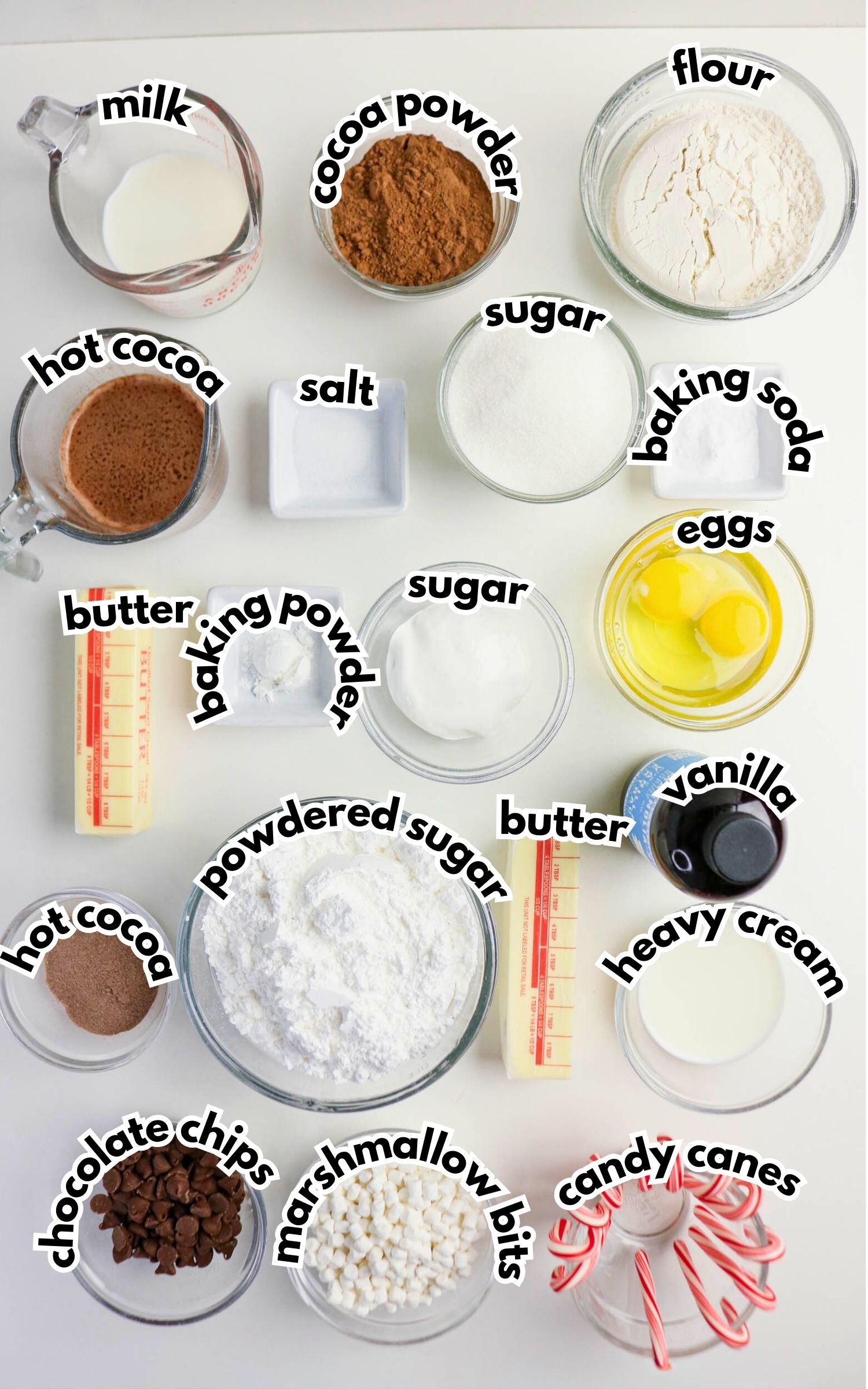 A group of different types of ingredients.