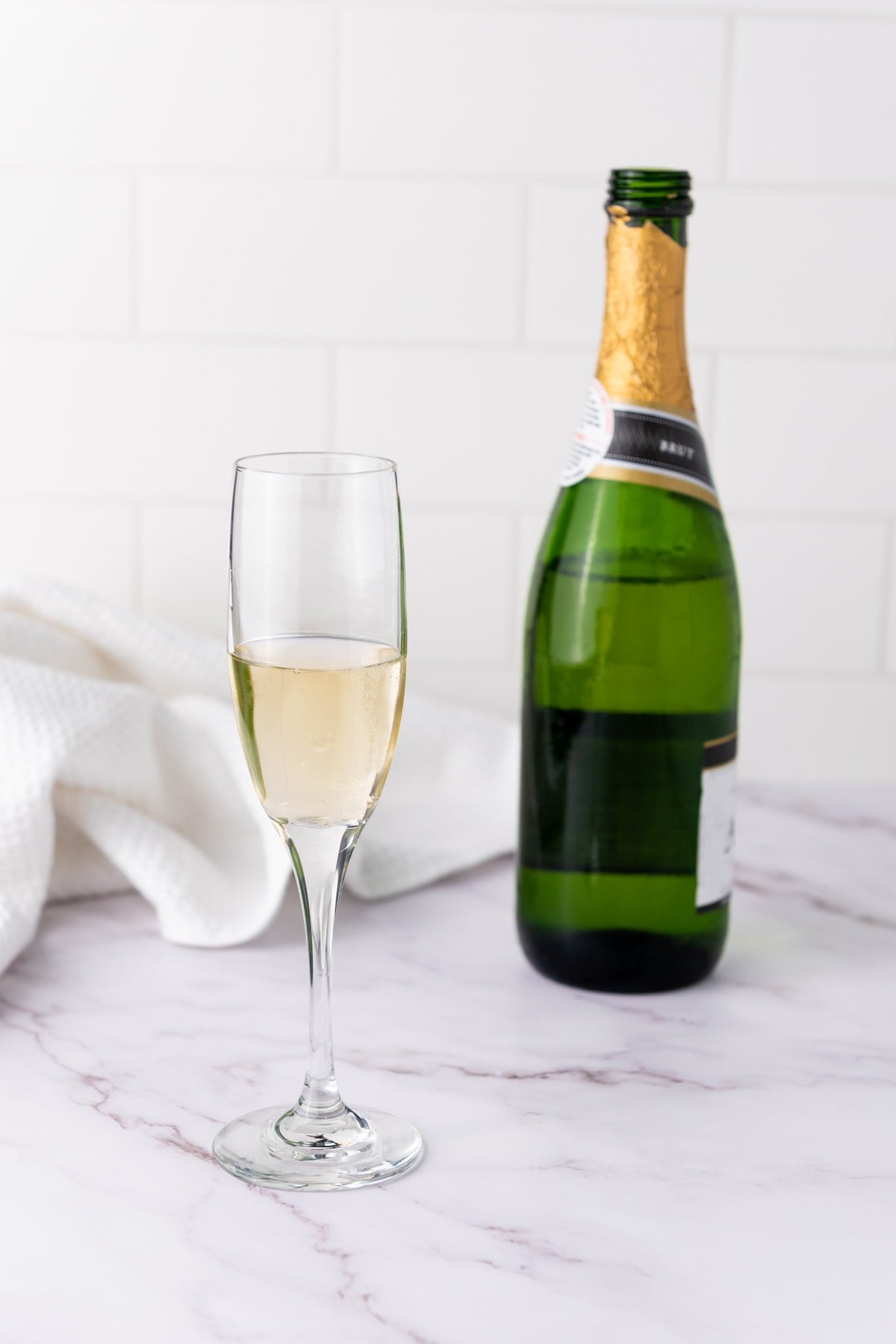 Pouring champagne into a champagne flute